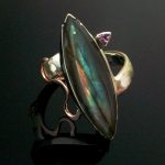 Labradorite & Pink Sapphire Ring