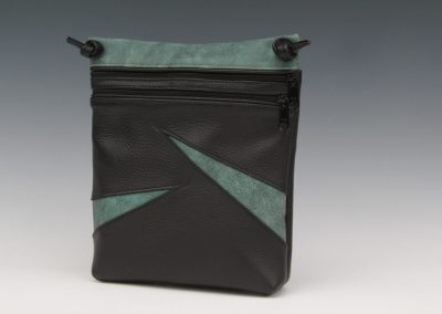 Travel Bag Vertical “Turquoise / Black with Sharp Edge Design”