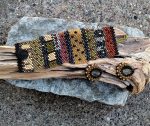 Hand Woven Tapestry Bracelet Cuff with Earrings – Set