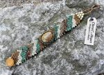 Handwoven Royston Boulder Ribbon Turquoise Cabochon Bracelet