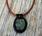 Tibetan Turquoise Cabochon Pendant Necklace