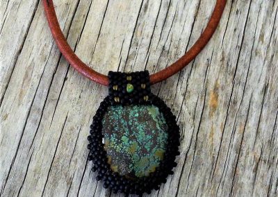 Tibetan Turquoise Cabochon Pendant Necklace