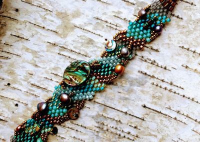 Hand Woven Abalone Mother of Pearl Bracelet